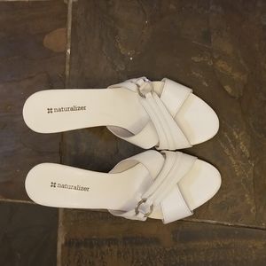 Naturalizer White Wedge Sandals 8.5